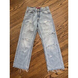 Levi's RELOVE 569 Loose Straight Distressed Raw Hem Vintage Reworked Jeans 27
